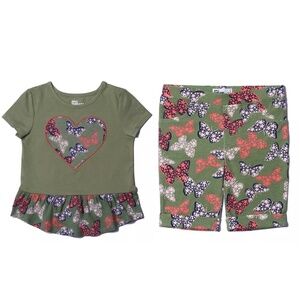 NEW Toddlers Epic Trends Butterfly Shorts w peplum top 4T